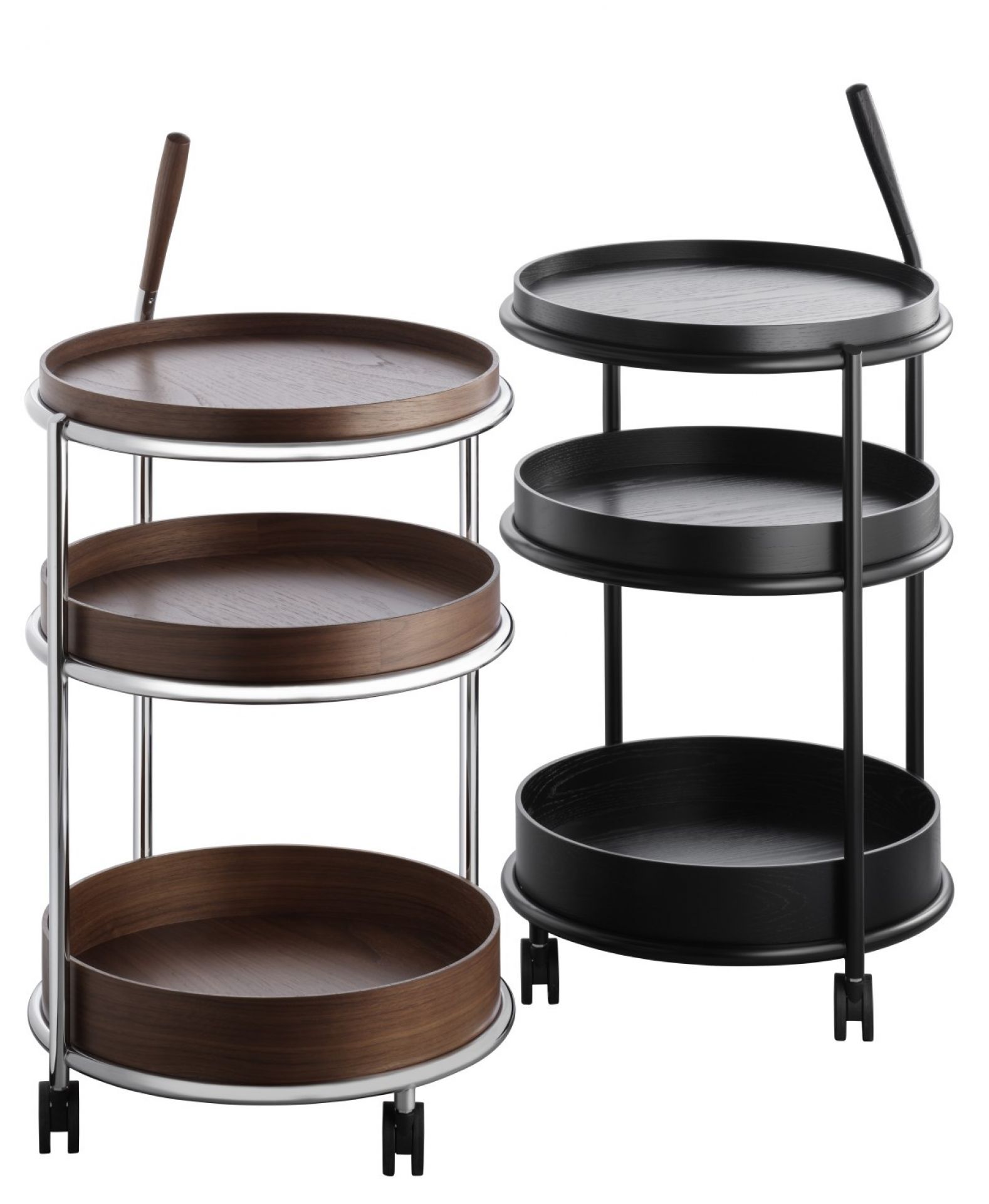 K6 Trolley Serving trolley Tecta oak black lacquered - steel tube black lacquered