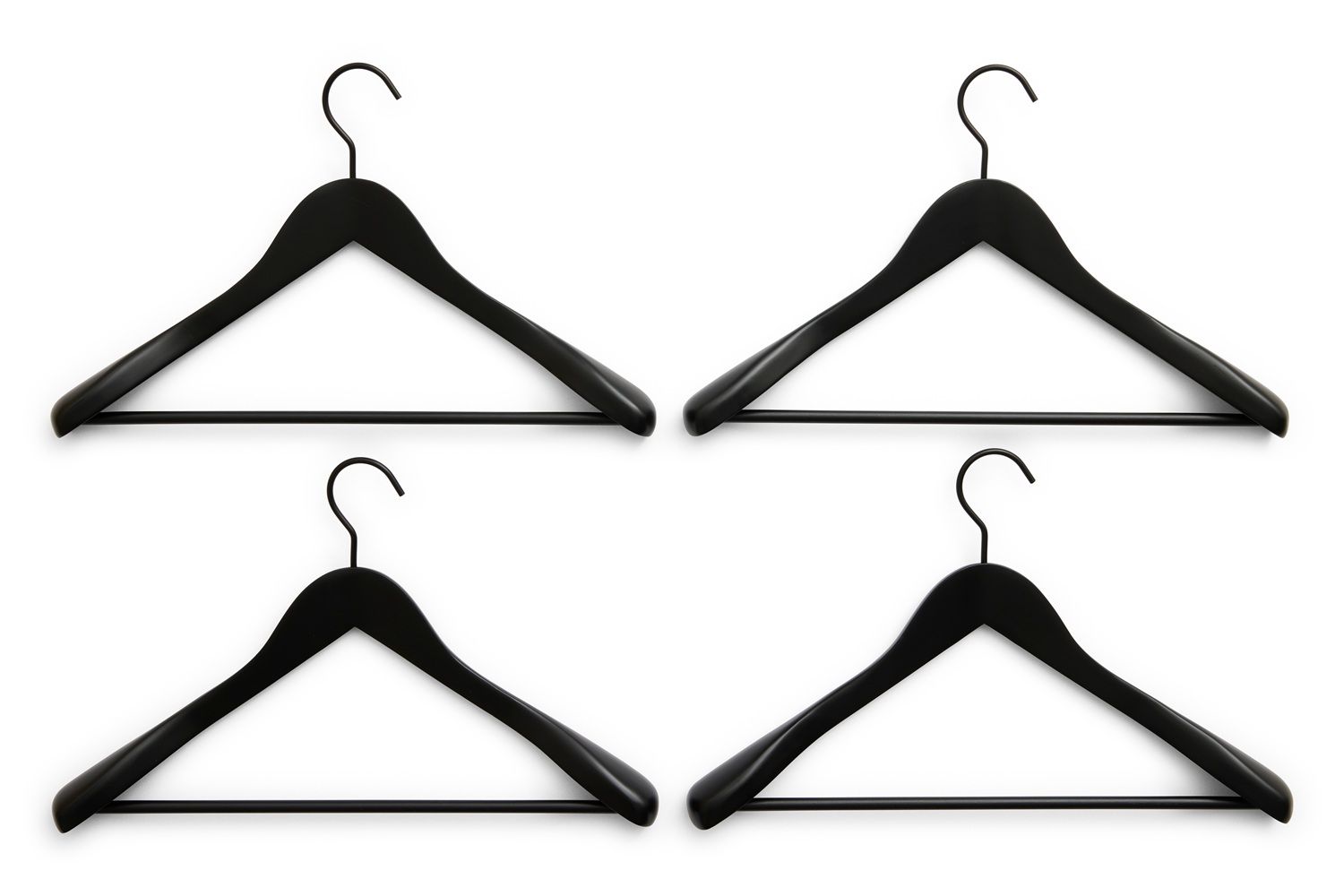 Smooth Coat Hanger with Wide Bar, Set of 4, Hay