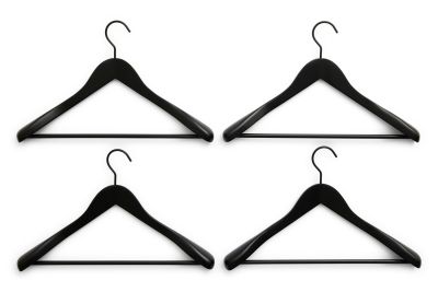 Smooth Coat Hanger with Wide Bar, Set of 4, Hay