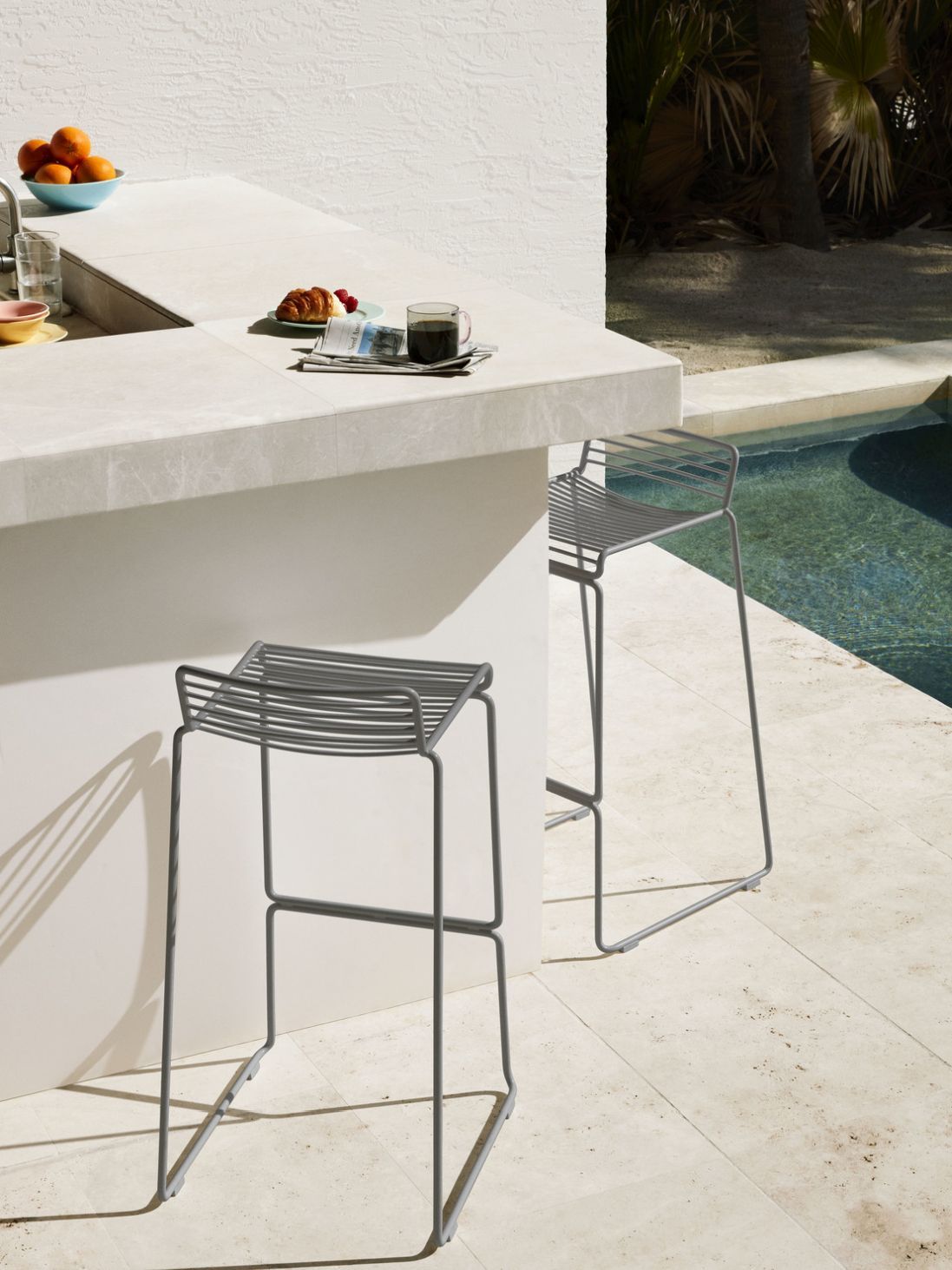 Hee Bar Stool Bar stool H65 cm FIRE ZINCED Hay SINGLE PIECES