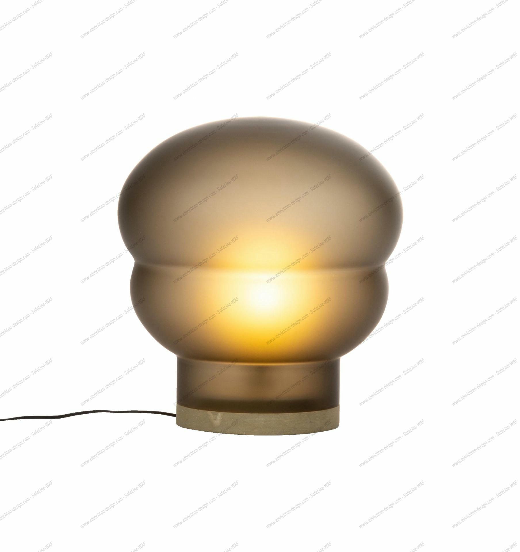 Kumo Tischleuchte Medium in Rauchgrau von Pulpo, moderne Designerleuchte mit warmem Licht.