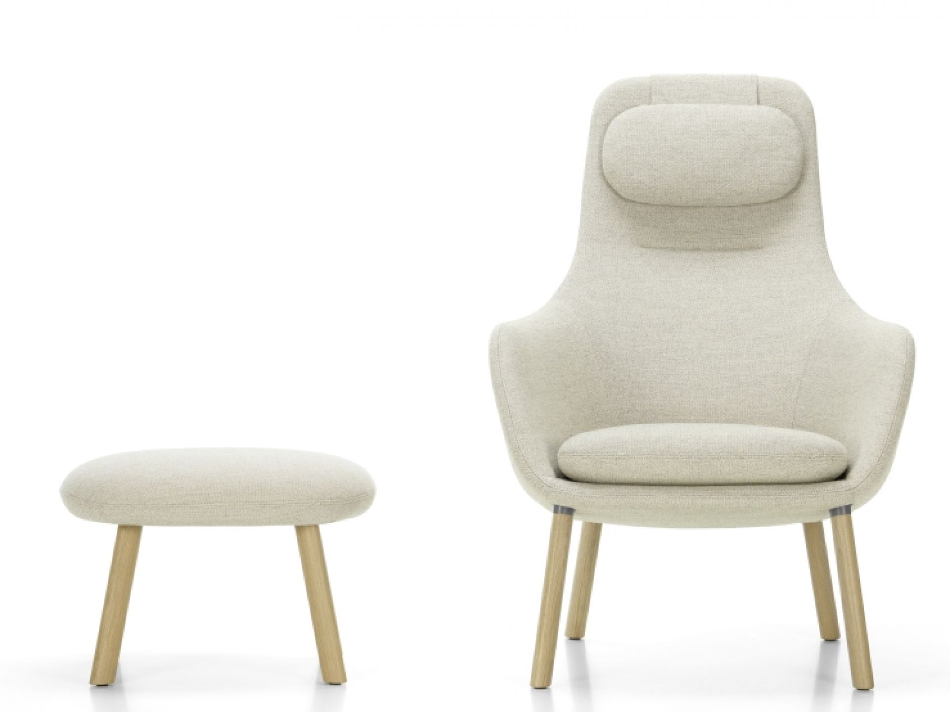Hal Lounge Chair Armchair + Ottoman Seat Cushion loose Vitra  
