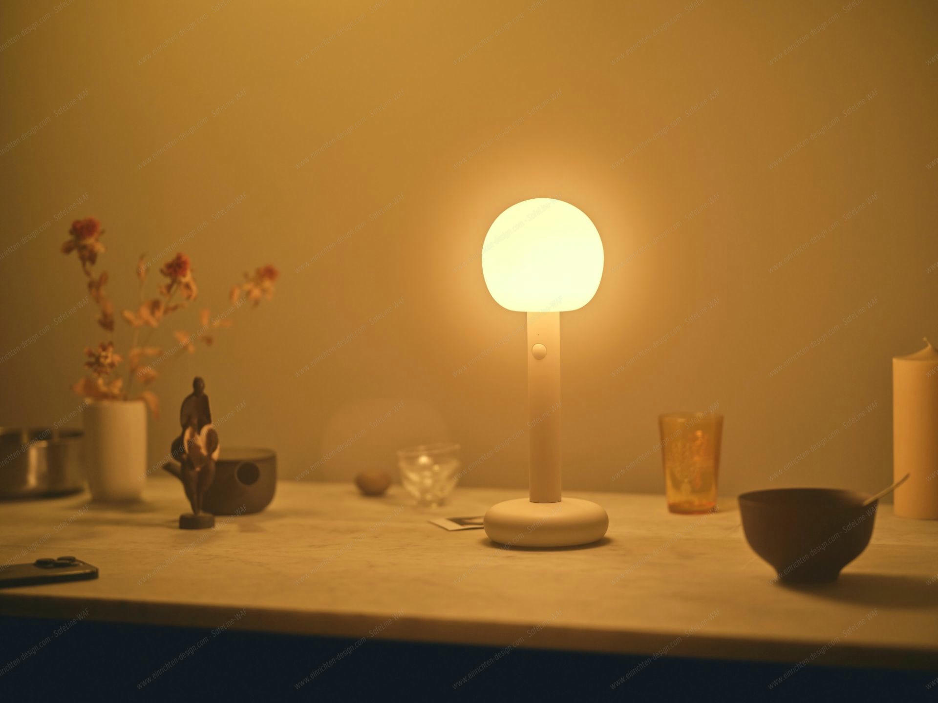 Fire rechargeable LED table lamp Grau