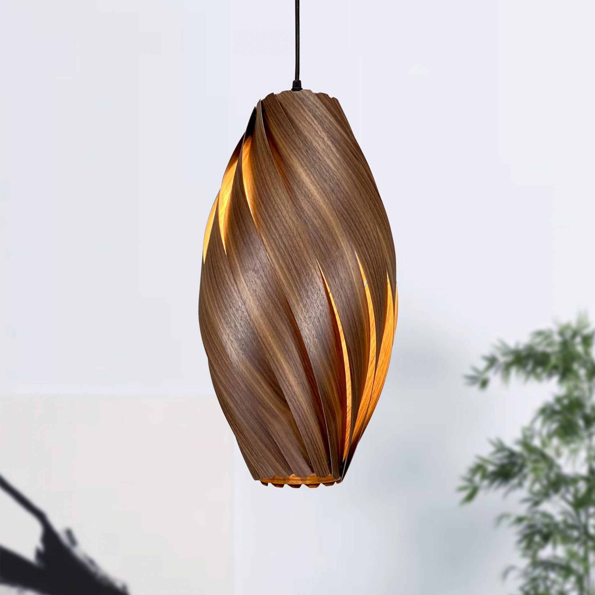 Ardére Pendant lamp elongated Walnut Gofurnit