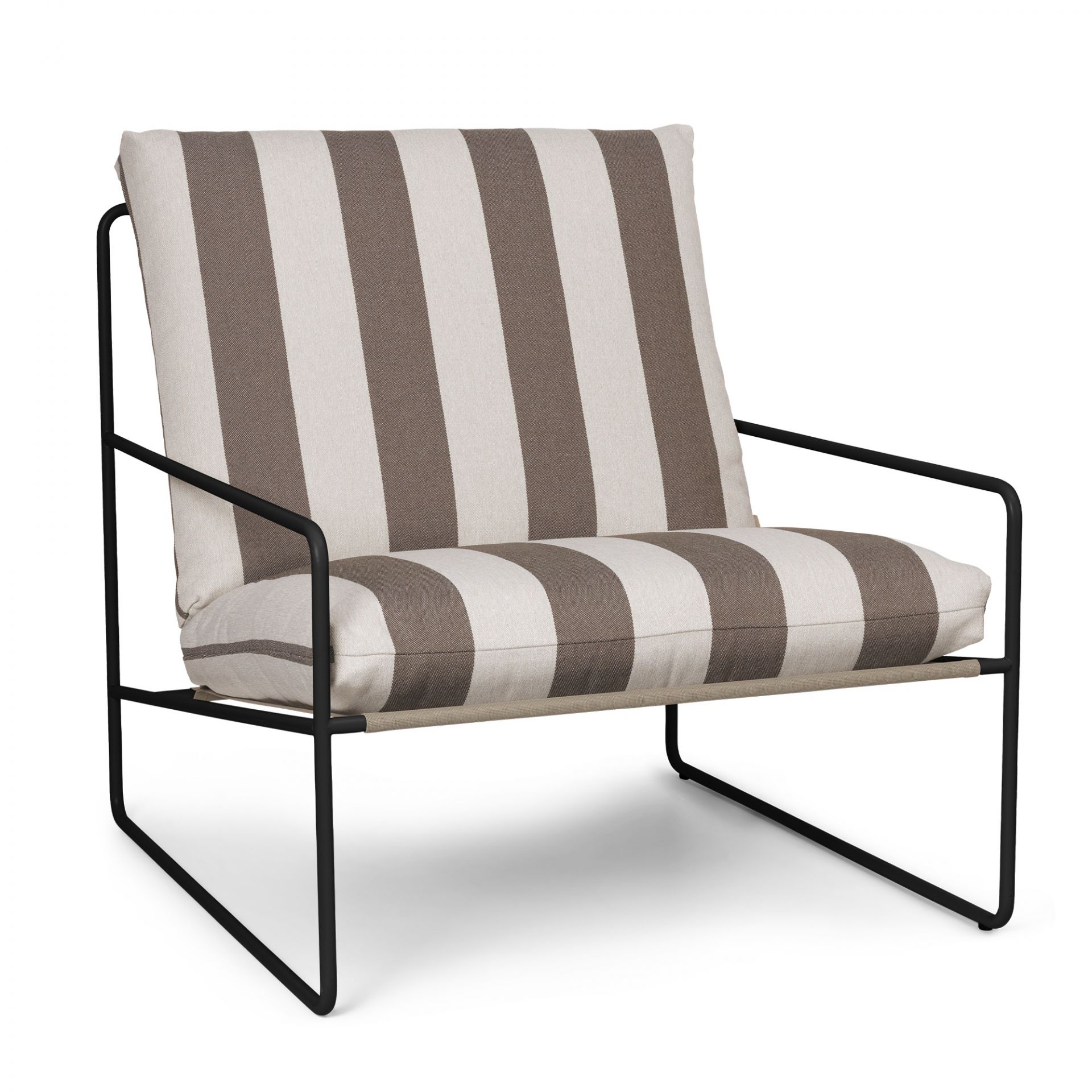 Desert 1 Seater Outdoor Armchair Frame Black Stripe Ferm Living 