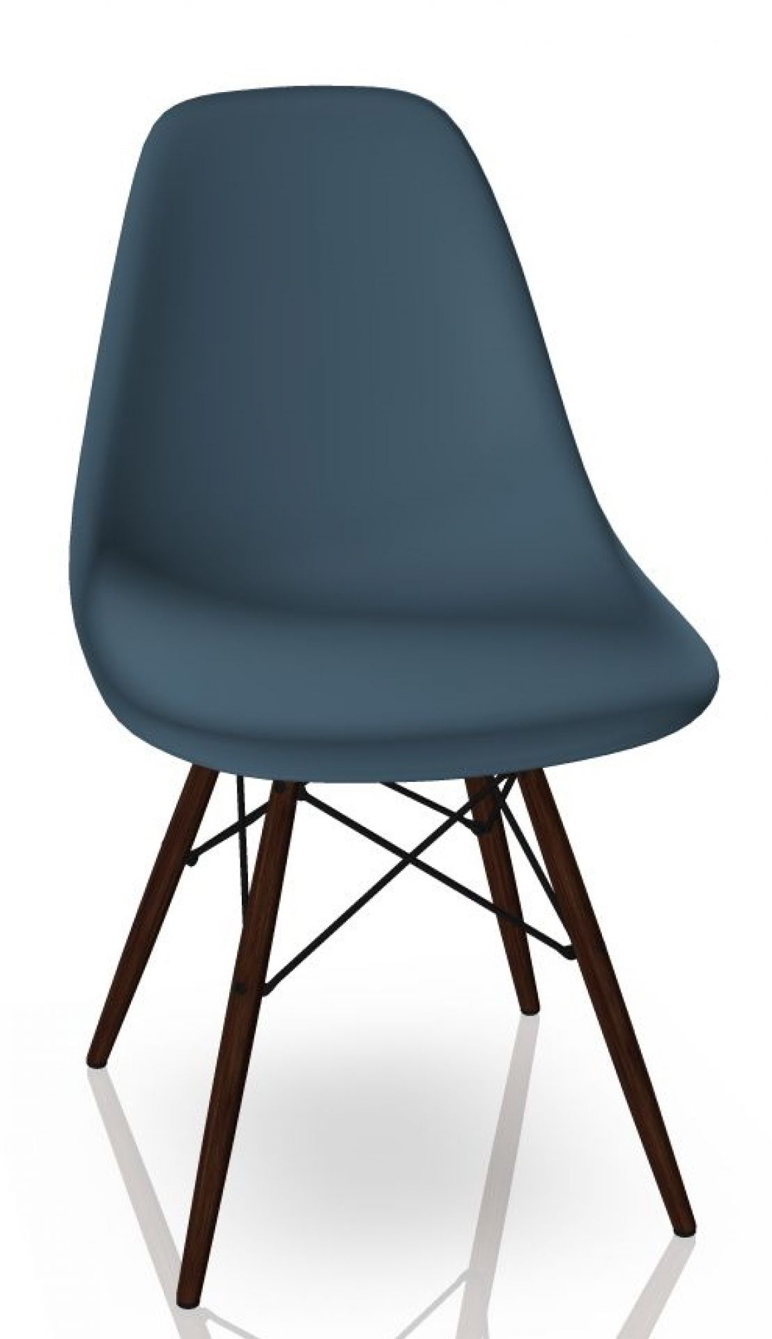 Eames Plastic Side Chair DSW Chair Vitra Maple dark - Sea blue