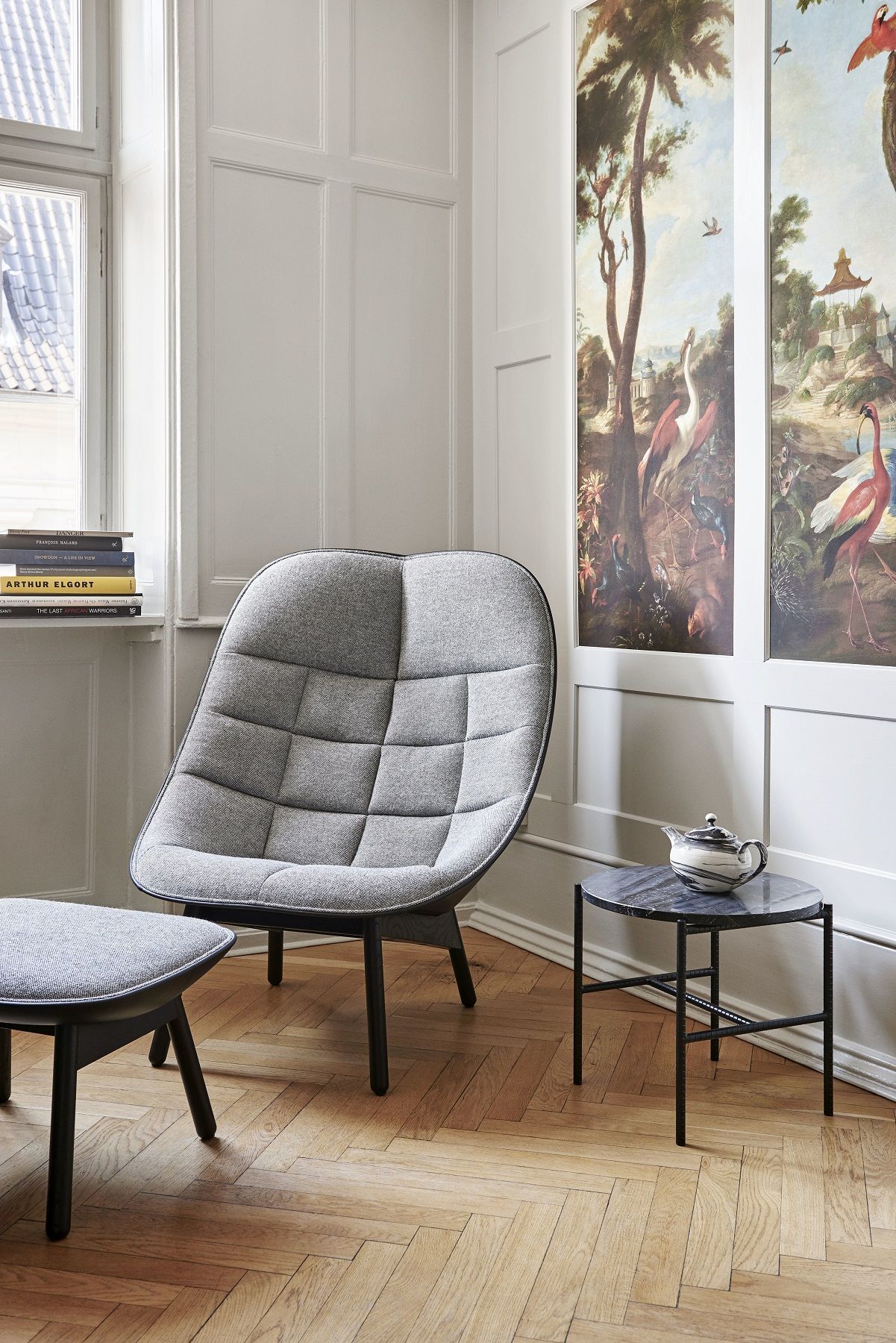 Uchiwa Ottoman Stool Hay