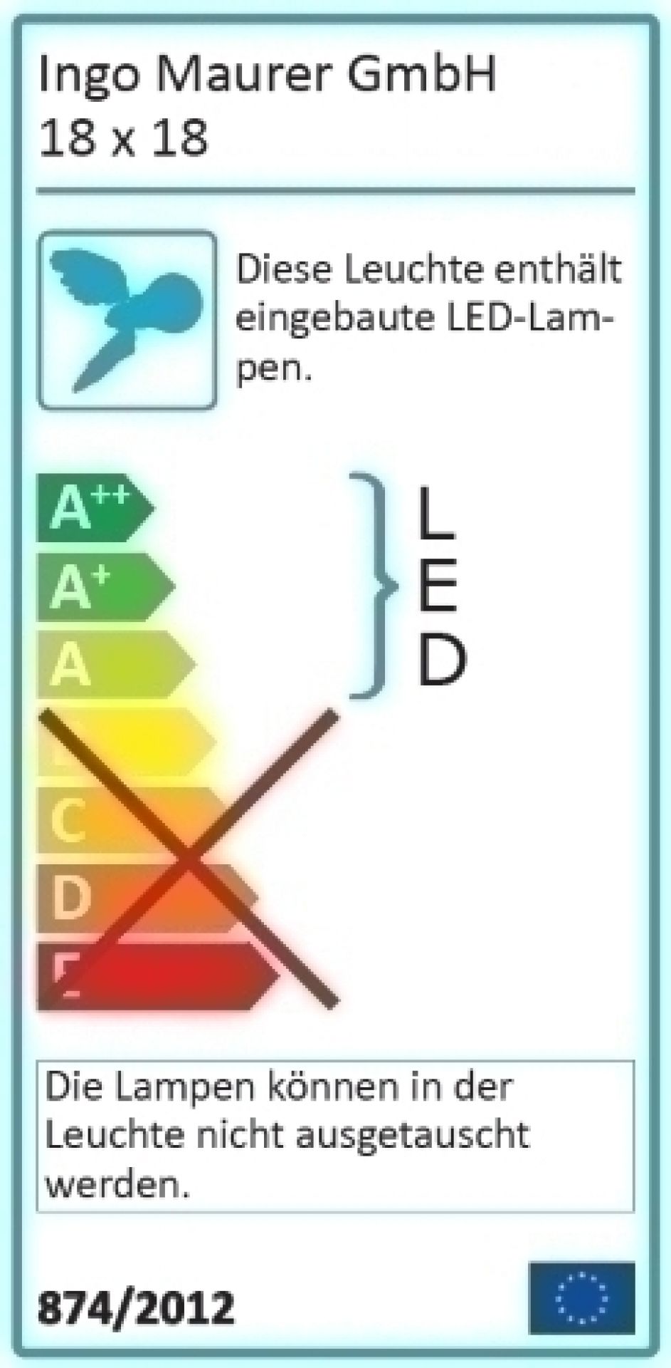 18 x 18 LED wall lamp Ingo Maurer