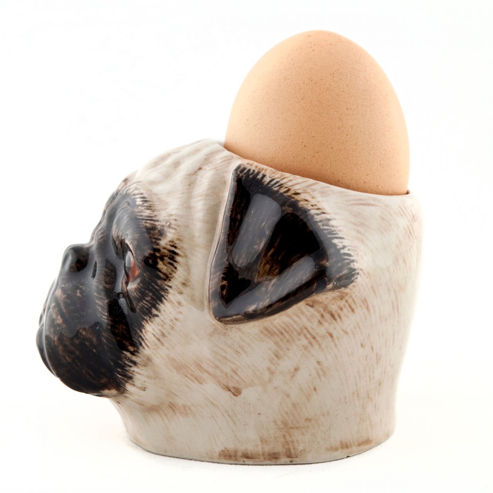 Egg Cup Egg Cup Set of 2 Quail Ceramics SINGLE PIECES, Mops (Pug Fawn)