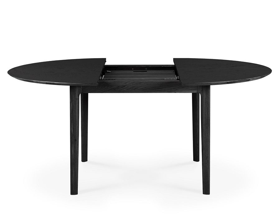Bok Extendable Table round Oak black Ethnicraft