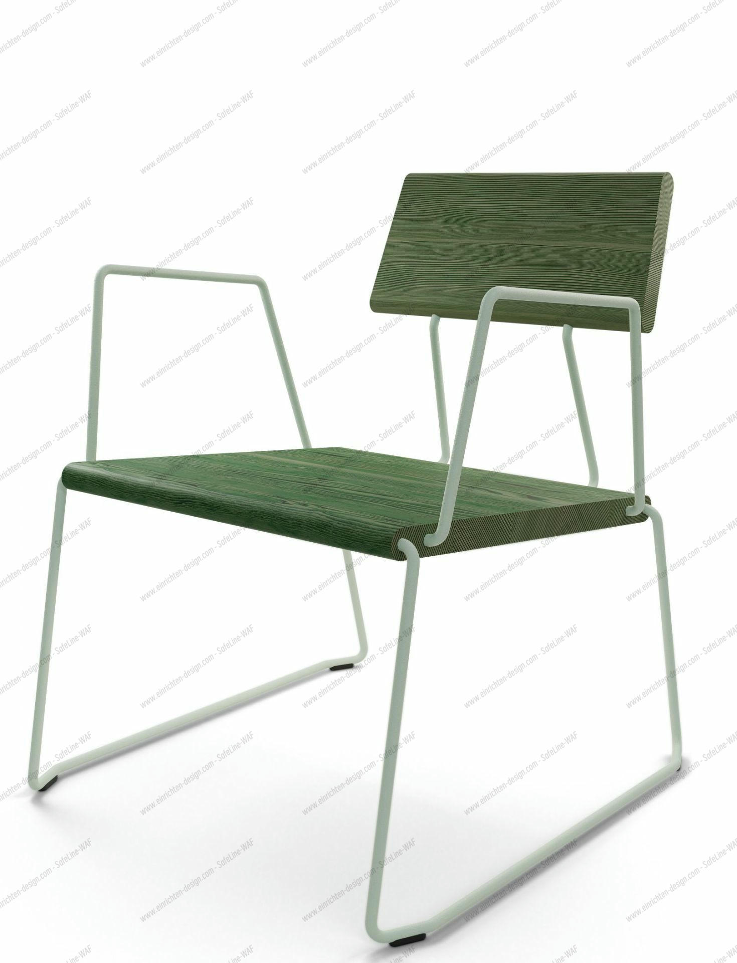 D:008 Lounge Chair with Armrests Forest Green Fuchs & Habicht