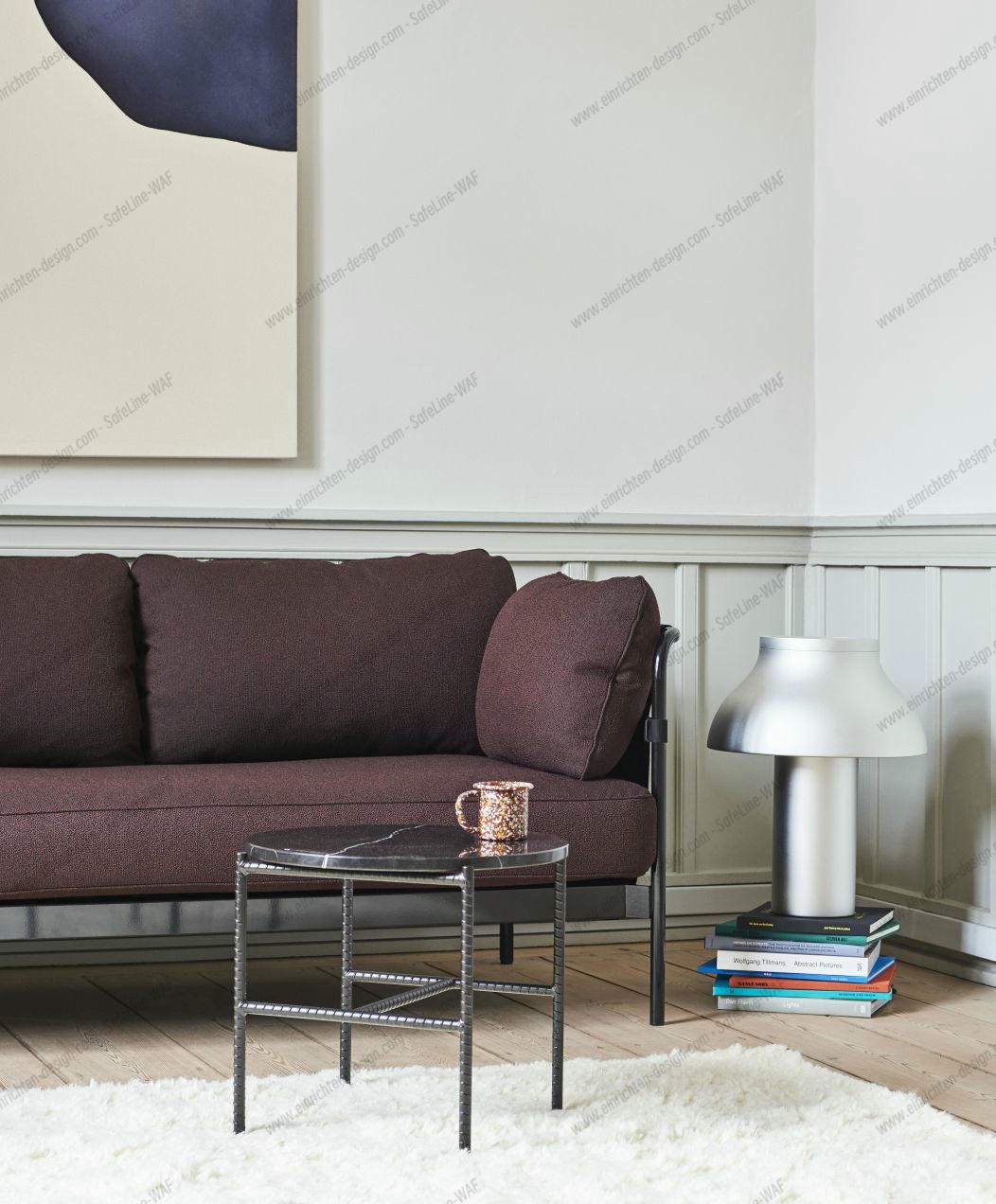Can 3-seater sofa Hay frame chrome / canvas black / Steelcut 0975