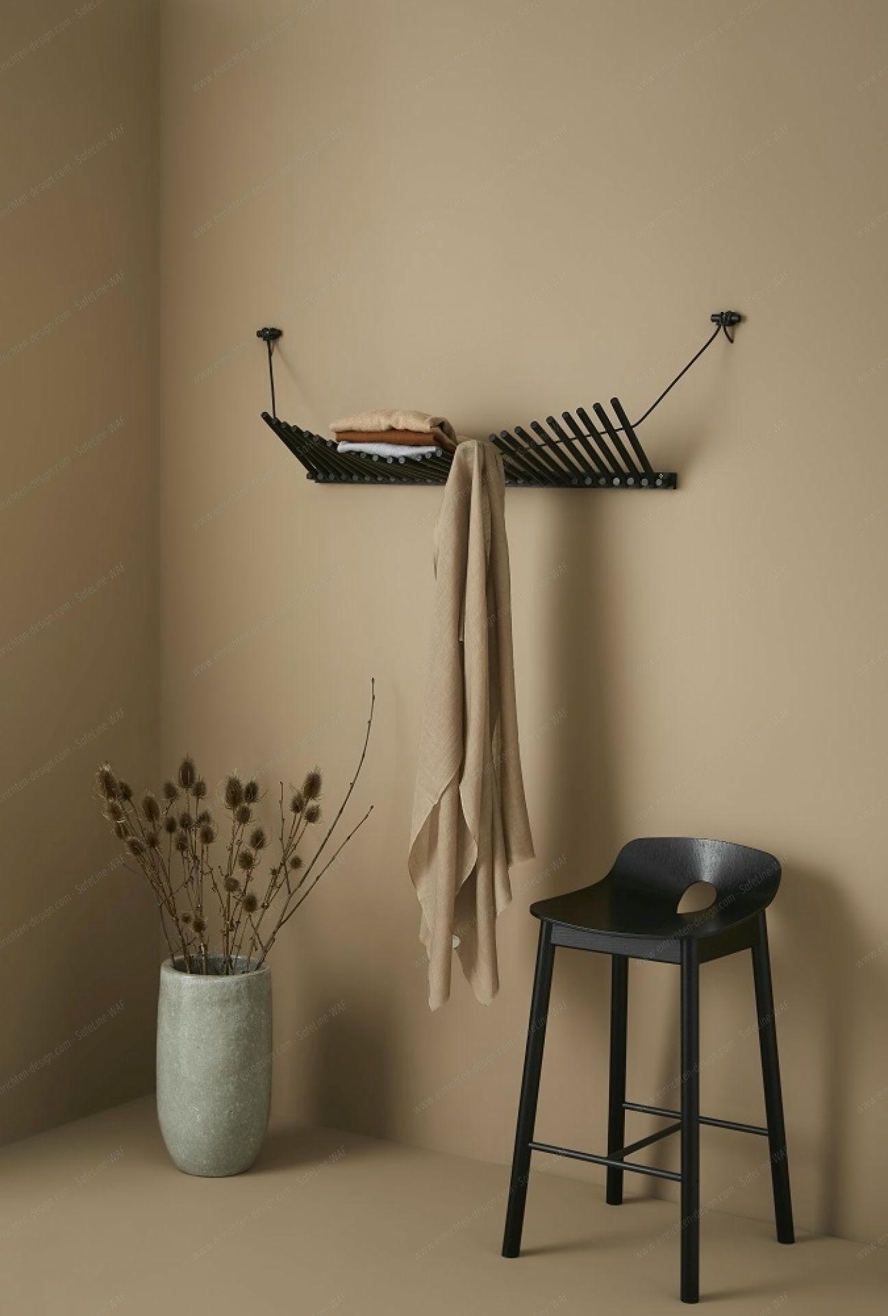 Knaegt Coat Rack Wall wall wardrobe Woud black oak