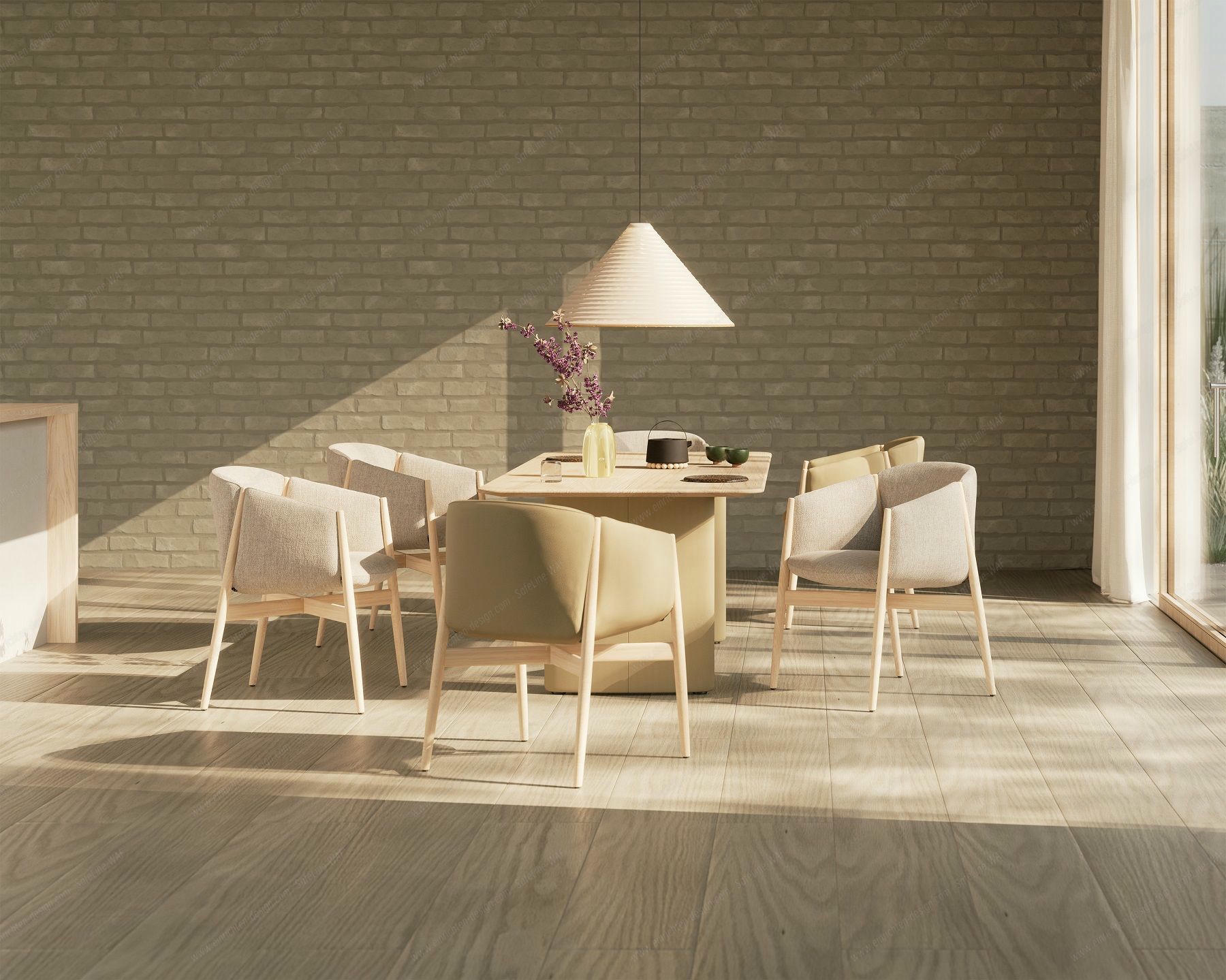Kagu chair with armrests wooden frame Cor
