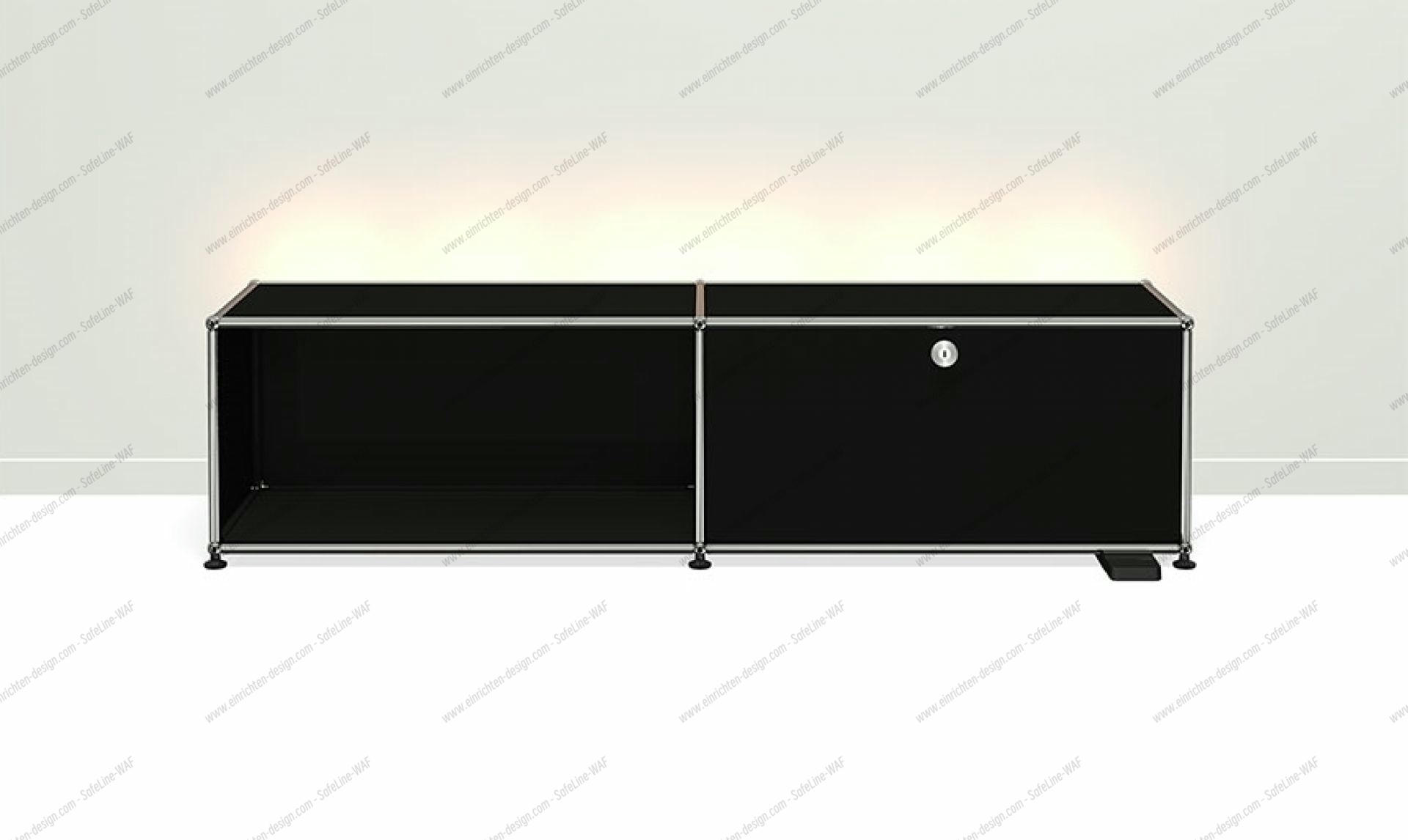 E Sideboard TV Hi Fi furniture dimmable light graphite black USM Haller