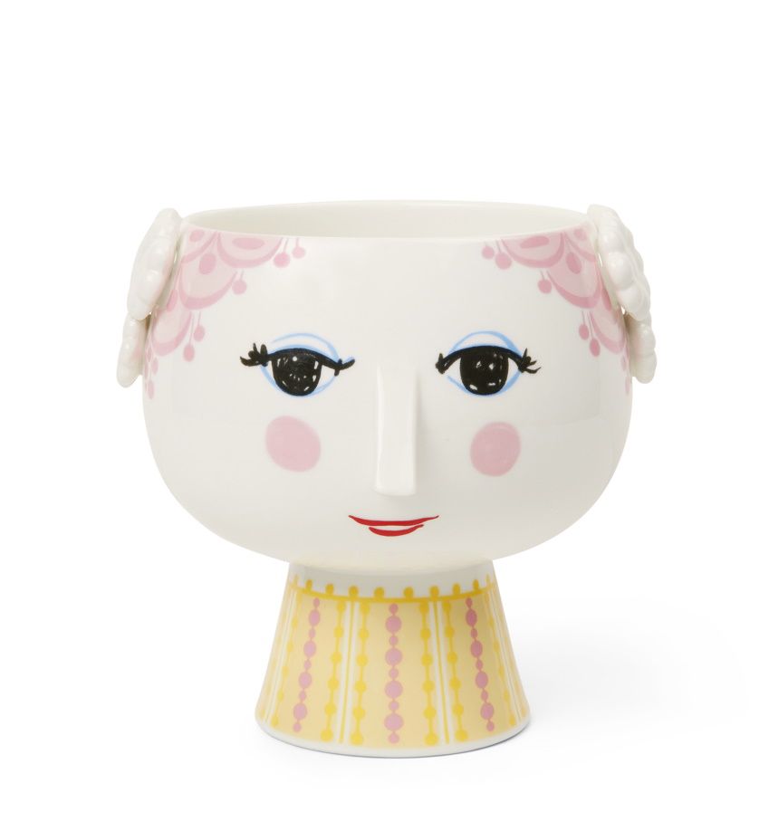 Eva Flowerpot on base Ø15,5cm pink Bjørn Wiinblad