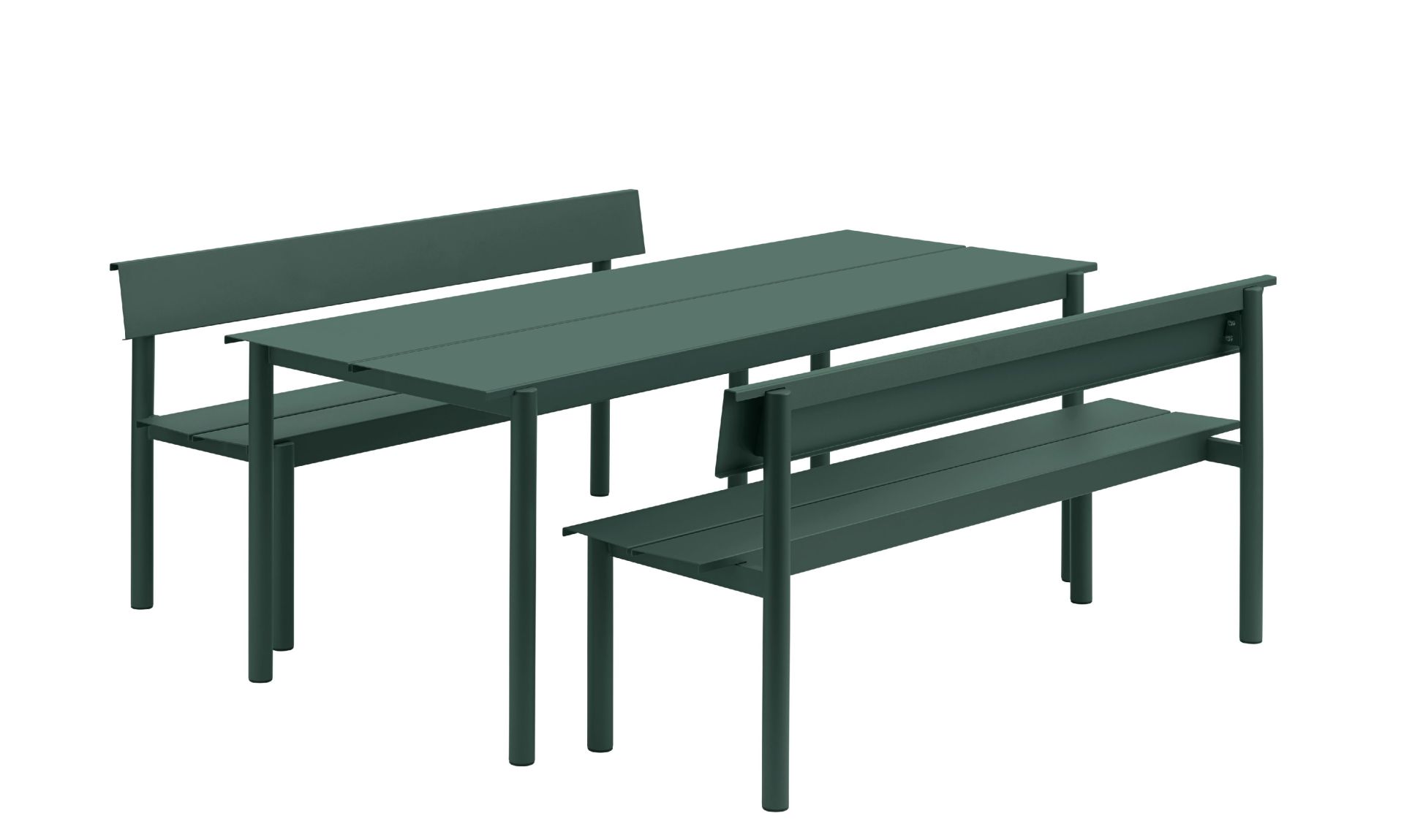Linear Steel Bench Outdoor bench with backrest 170x34 cm Muuto