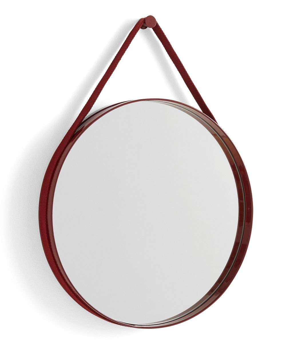 Strap Mirror No 2 Wall Mirror Ø50 cm Hay Red