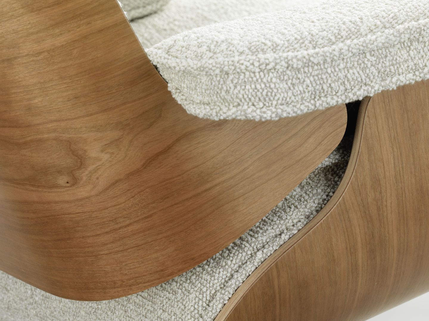 Eames Lounge Chair & Ottoman armchair PREFERRED COMBINATION Nubia, cream sand, polished, cherry wood