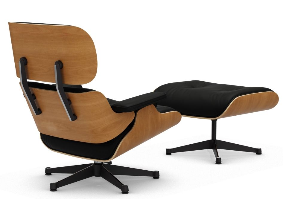 Eames Lounge Chair & Ottoman Armchair PREFERENTIAL COMBINATION Leather Premium Vitra Natural cherry tree
