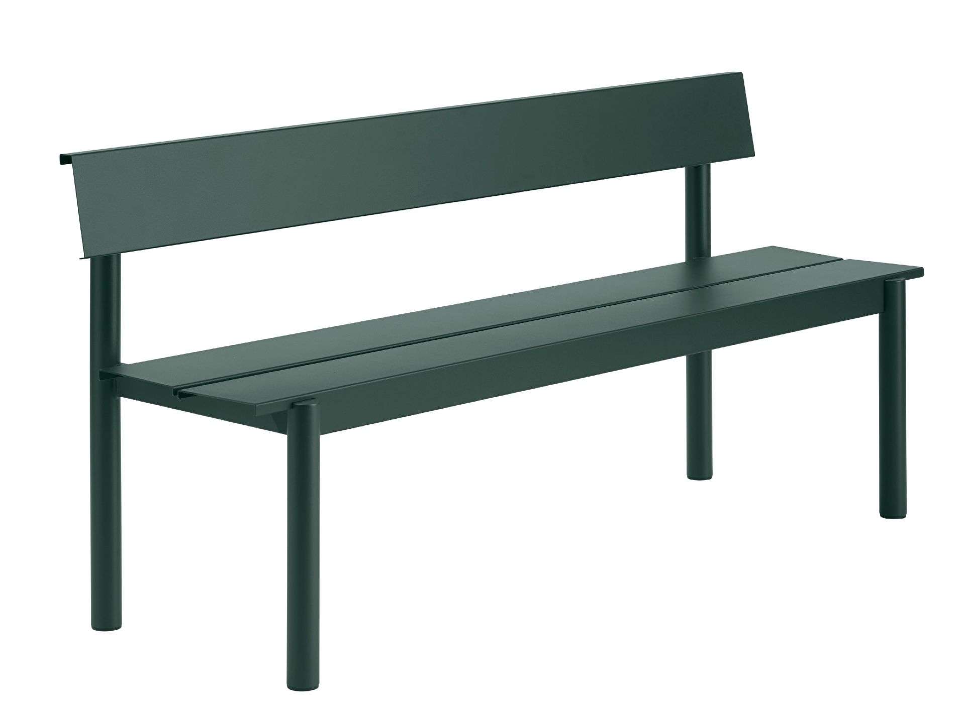 Linear Steel Bench Outdoor bench with backrest 170x34 cm Muuto