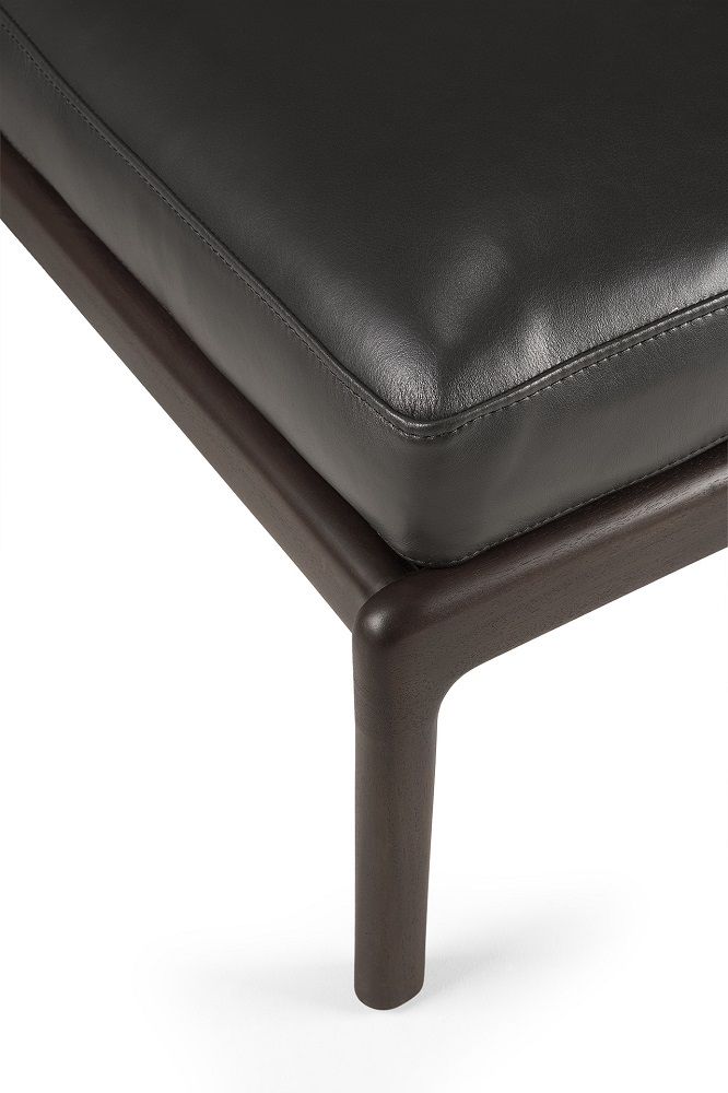 Jack Footstool Mahogany Ethnicraft Dark brown / leather black