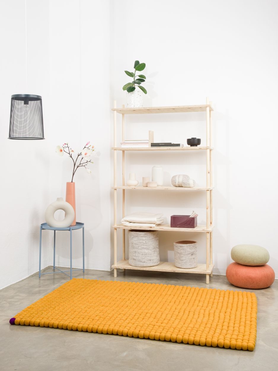 Big One Rectangular Felt carpet 200 x 300 cm myfelt Ochre yellow