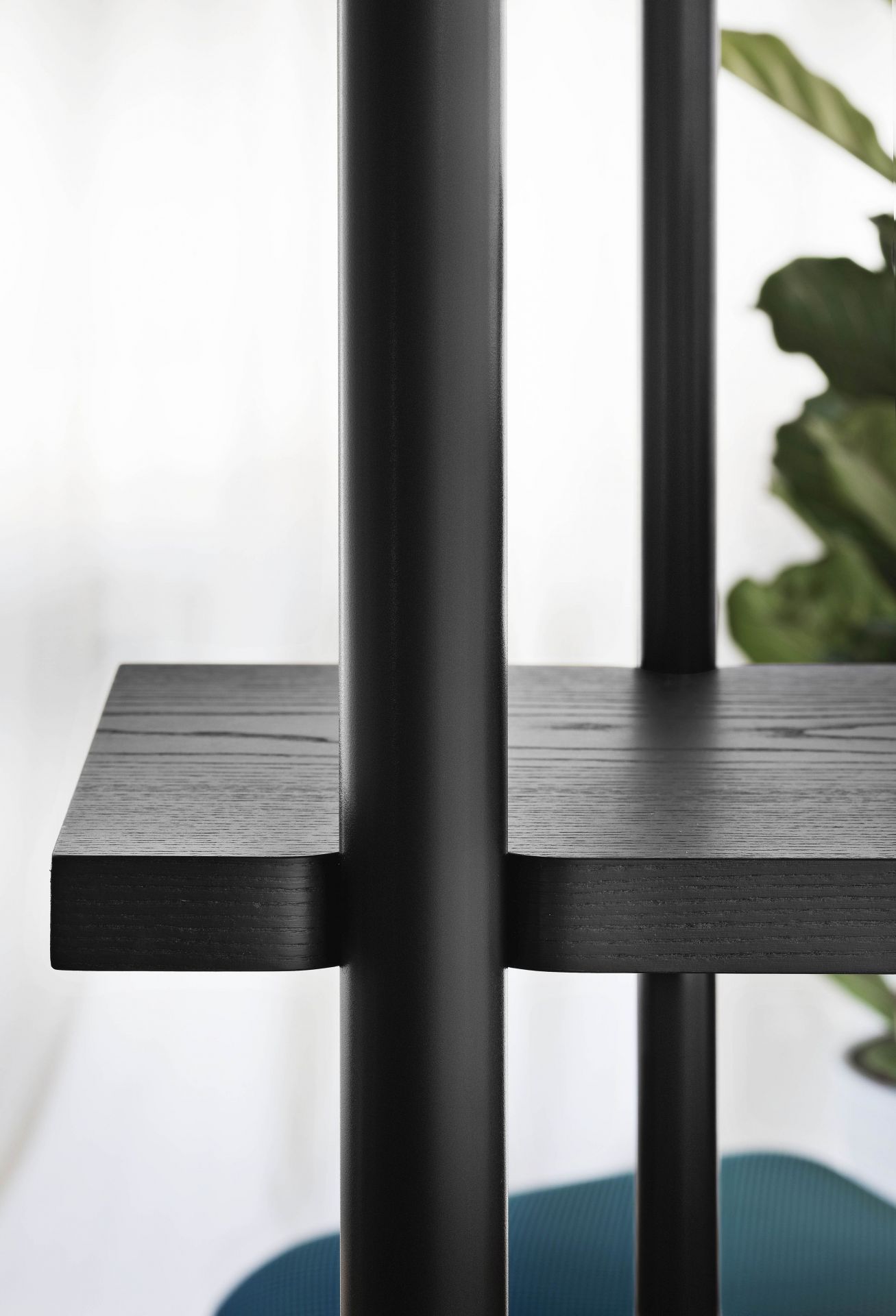 Milonga Shelf Black Frame Boards Black Lacquered Miniforms