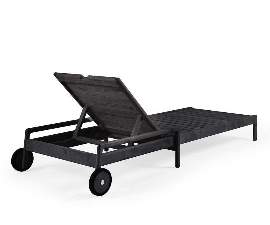Jack Outdoor Adjustable Lounger Teak black Ethnicraft
