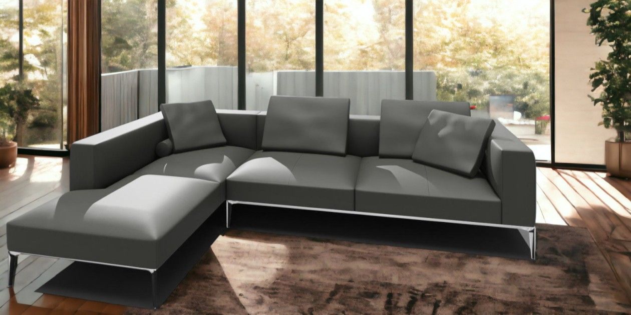 Jaan Living 3 Seater Sofa with 2 Back Cushions, 2 Comfort Cushions & 2 Comfort Castors Combi A21 Walter Knoll Fabric Garbo Moonlight