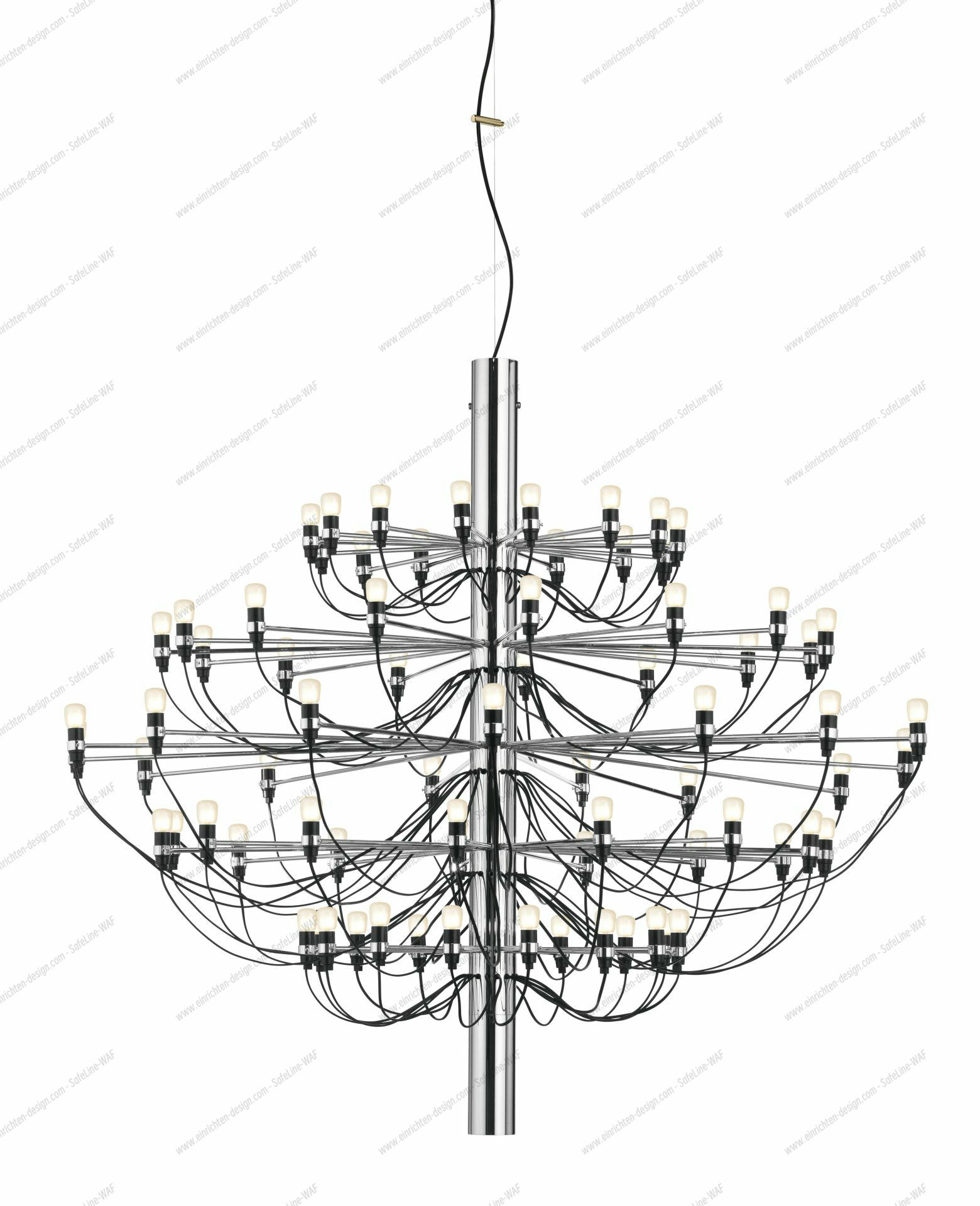 2097/75 Chandelier chrome with frosted bulbs Flos