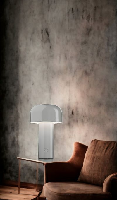 Bellhop Battery Table Lamp with USB Cable Flos SINGLE PIECES Gray FLOS F1060020 EZ