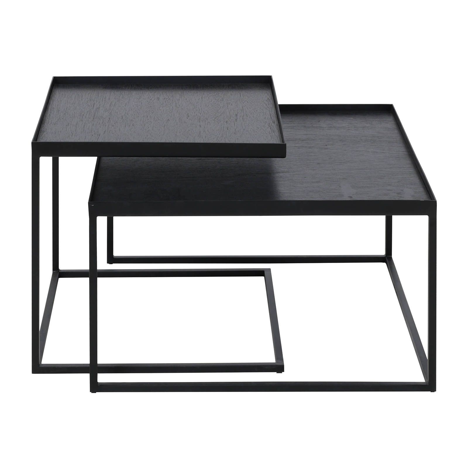 Coffee Table Set of 2 Black Square S/L Ethnicraft