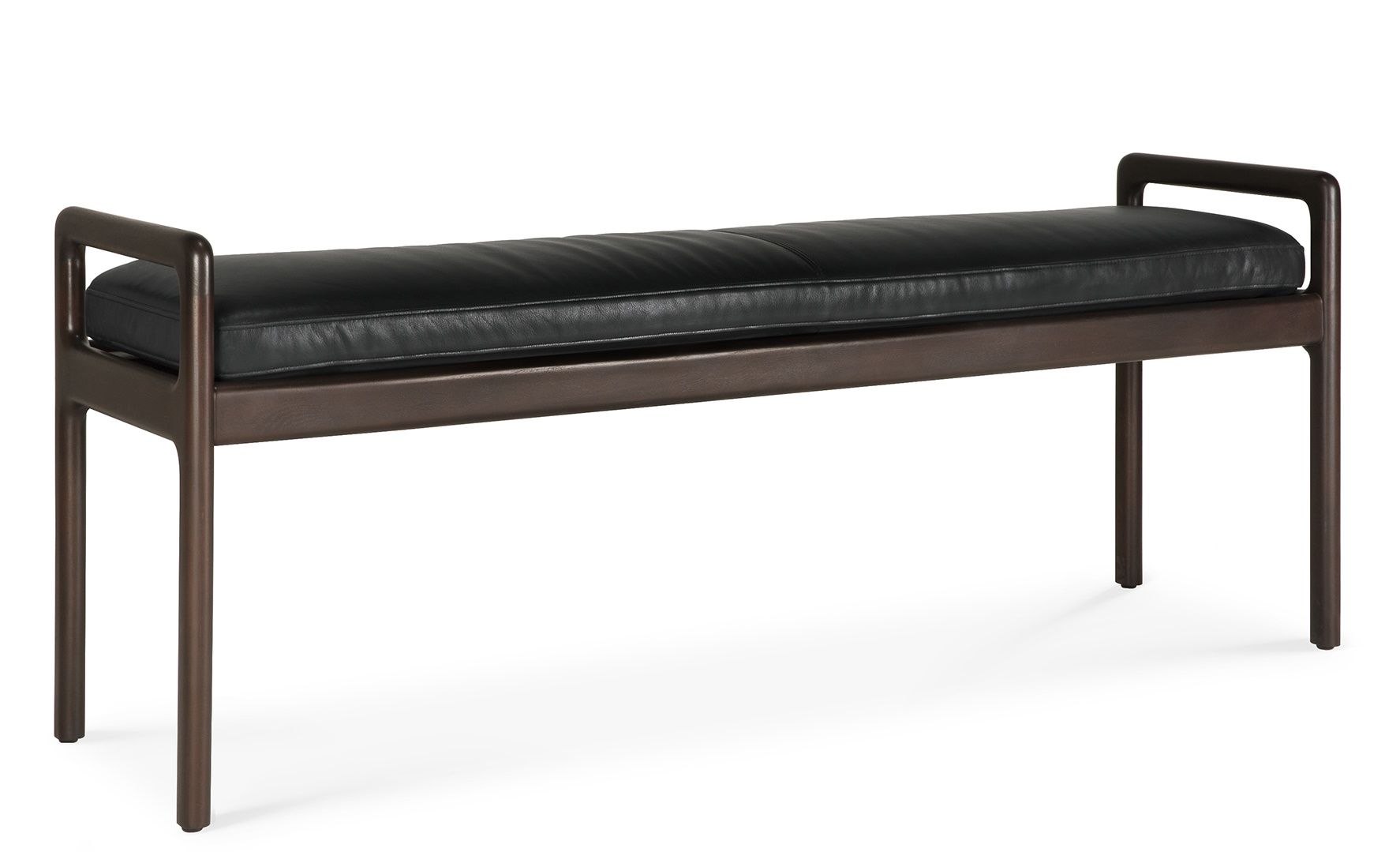 Jack Bench Bench with seat cushion leather black Ethnicraft