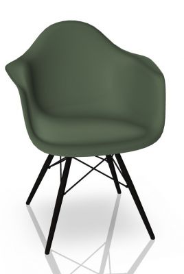 Eames Plastic Arm Chair DAW Chair Vitra Maple black - Forest