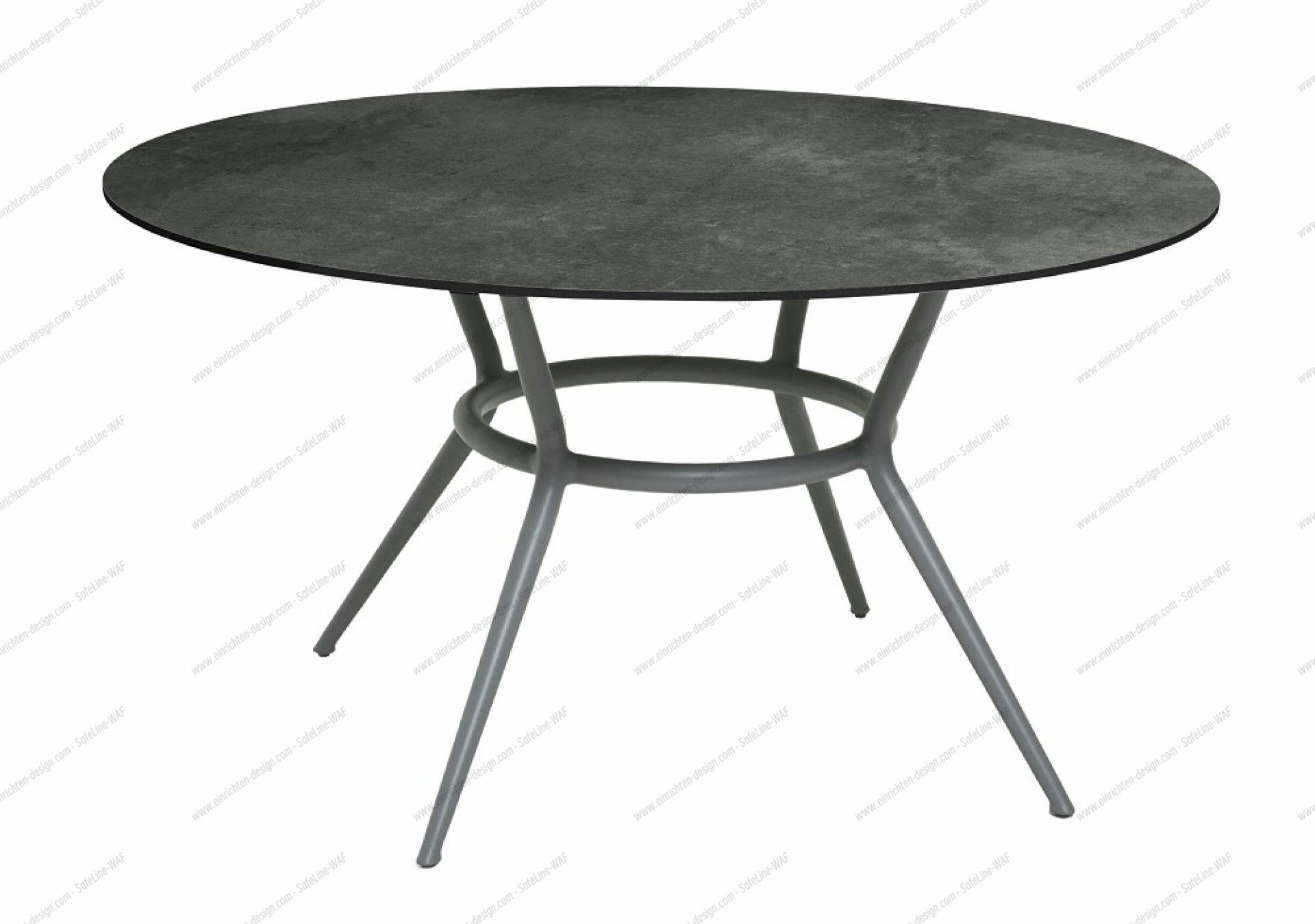 Joy Outdoor dining table round frame light grey / table top compact laminate Cane-Line
