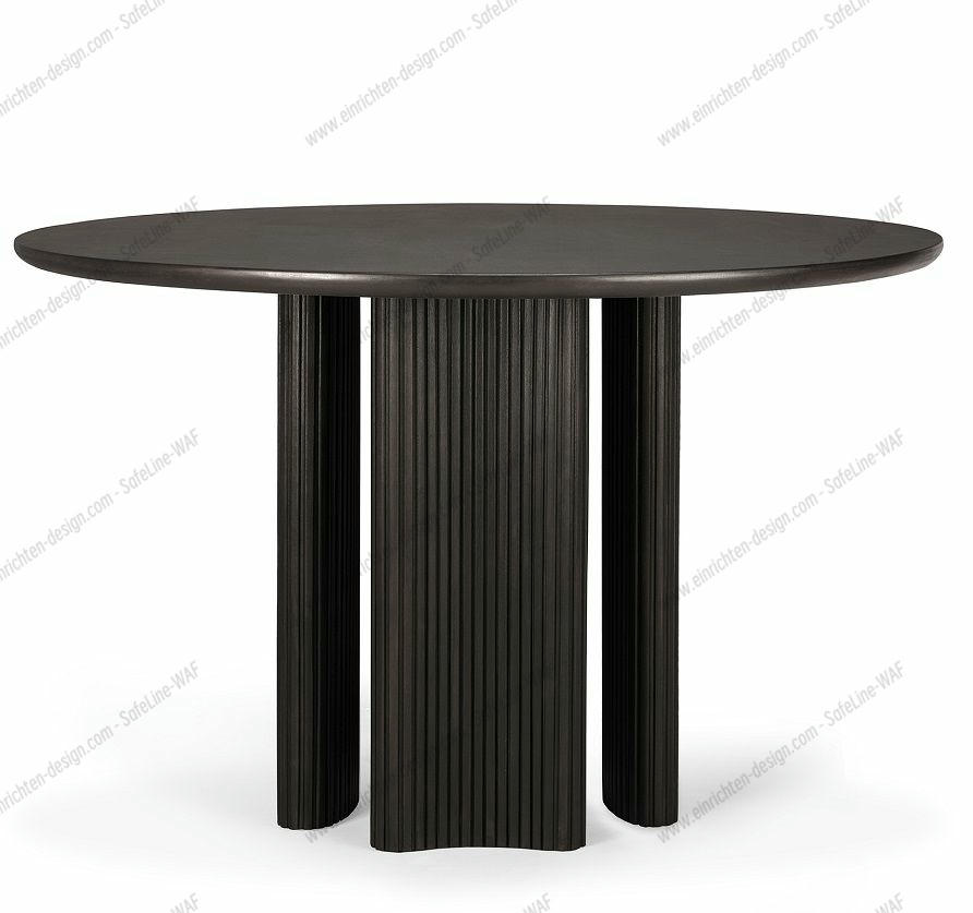 Roller Max Table Round Mahogany Dark Brown Ethnicraft