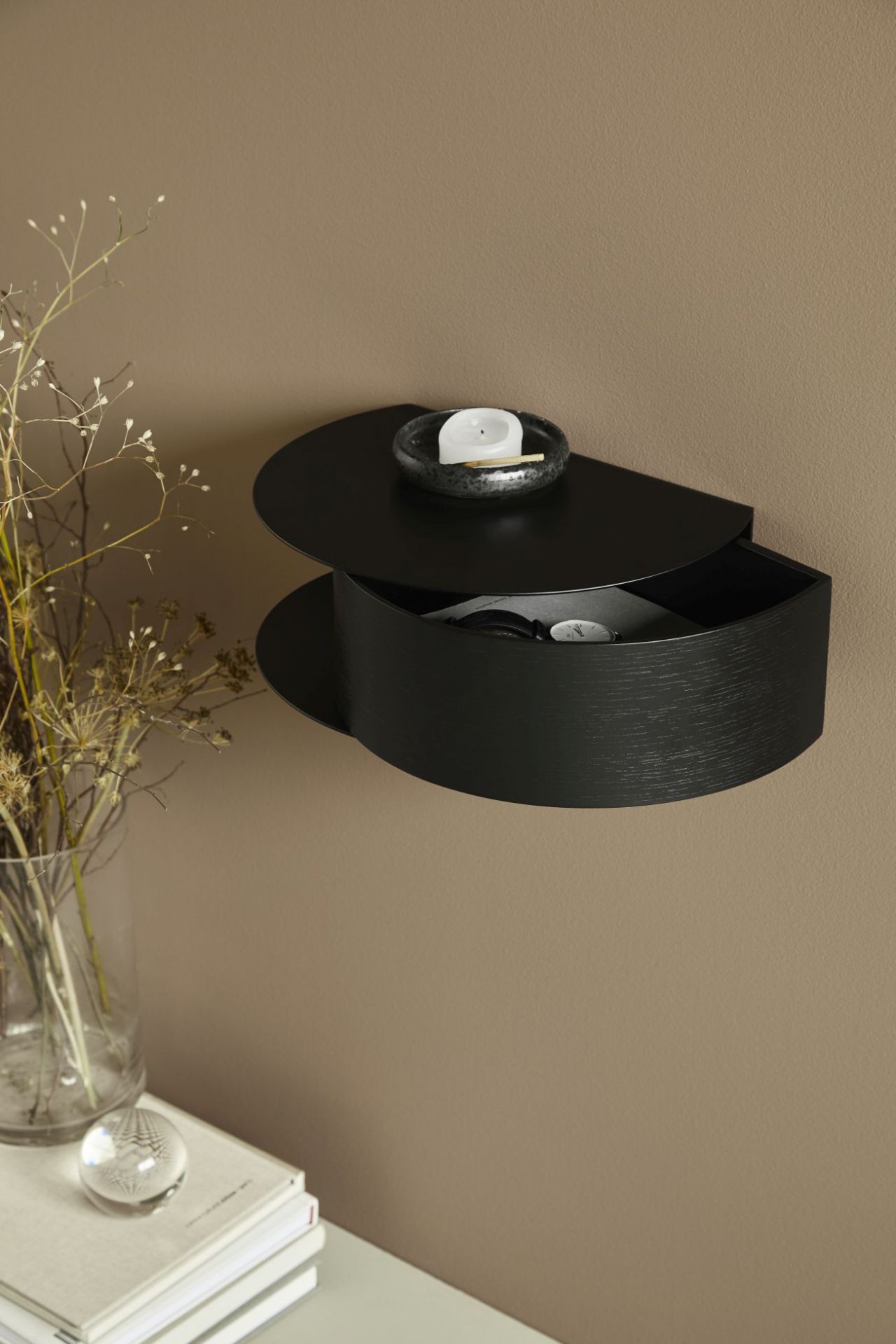 Wallie wall drawer shelf grey-beige Woud