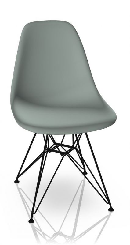 Eames Plastic Side Chair DSR Chair Vitra Black-Light Grey