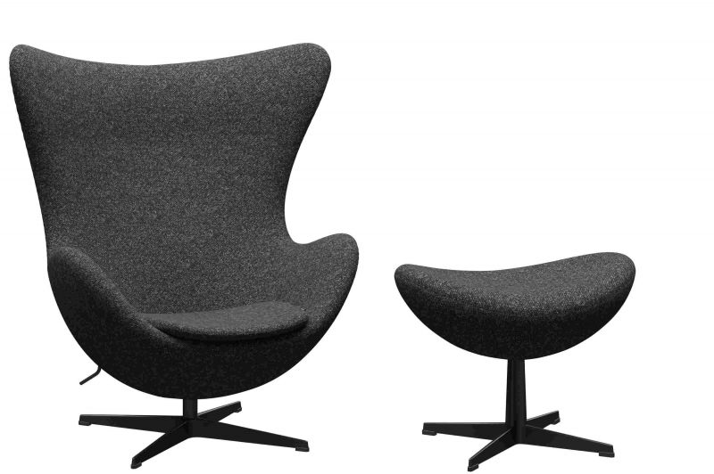 The Egg / Egg Chair Armchair and Stool Fritz Hansen Anniversary Model 