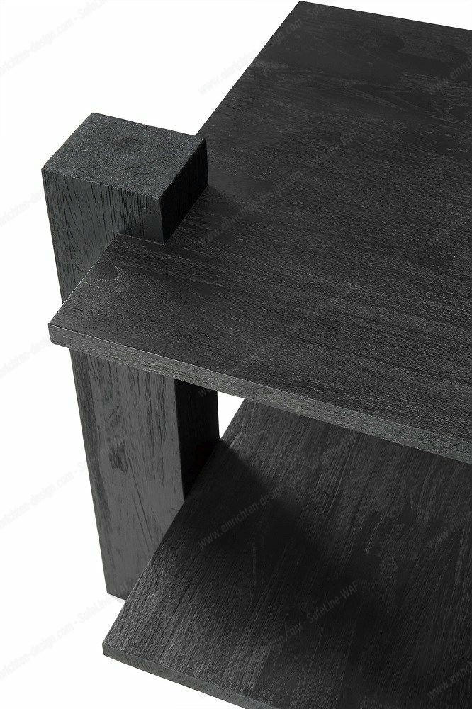 Teak Abstract Side table Black Ethnicraft