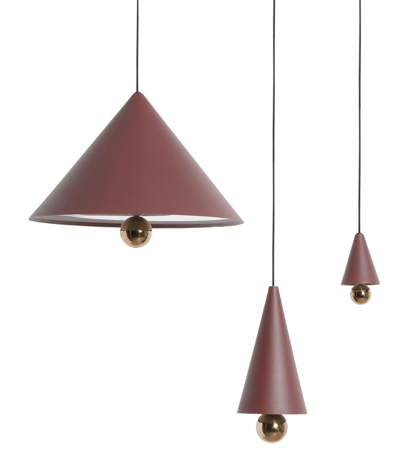 Cherry Pendant light Pendant lamp XS Petite Friture Brown red