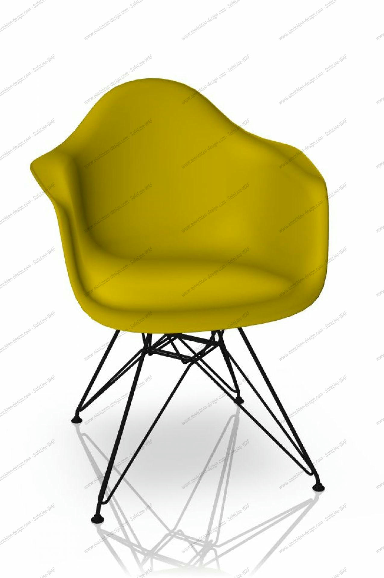 Eames Plastic Arm Chair DAR Chair Vitra Black - Mustard