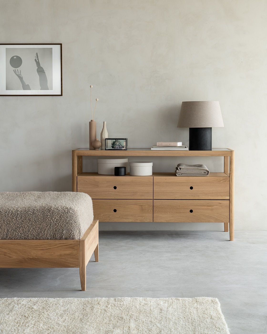 Spindle Chest of 4 Drawers Oak Ethnicraft