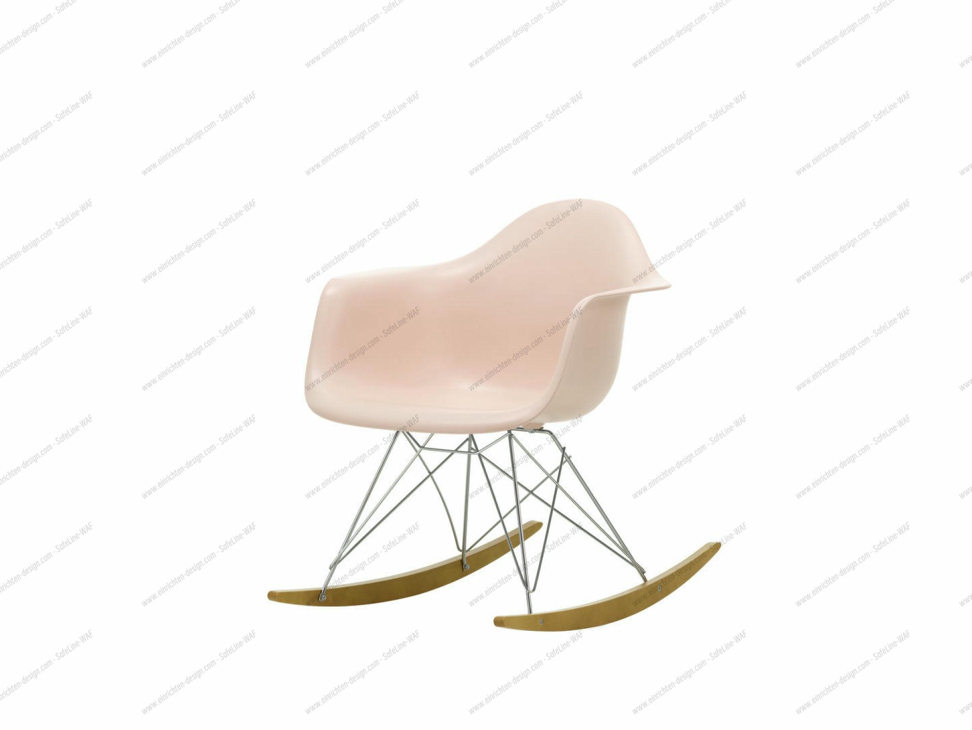 Eames Plastic Arm Chair RAR Rocking Chair Vitra Maple yallowish - Chrom - Black