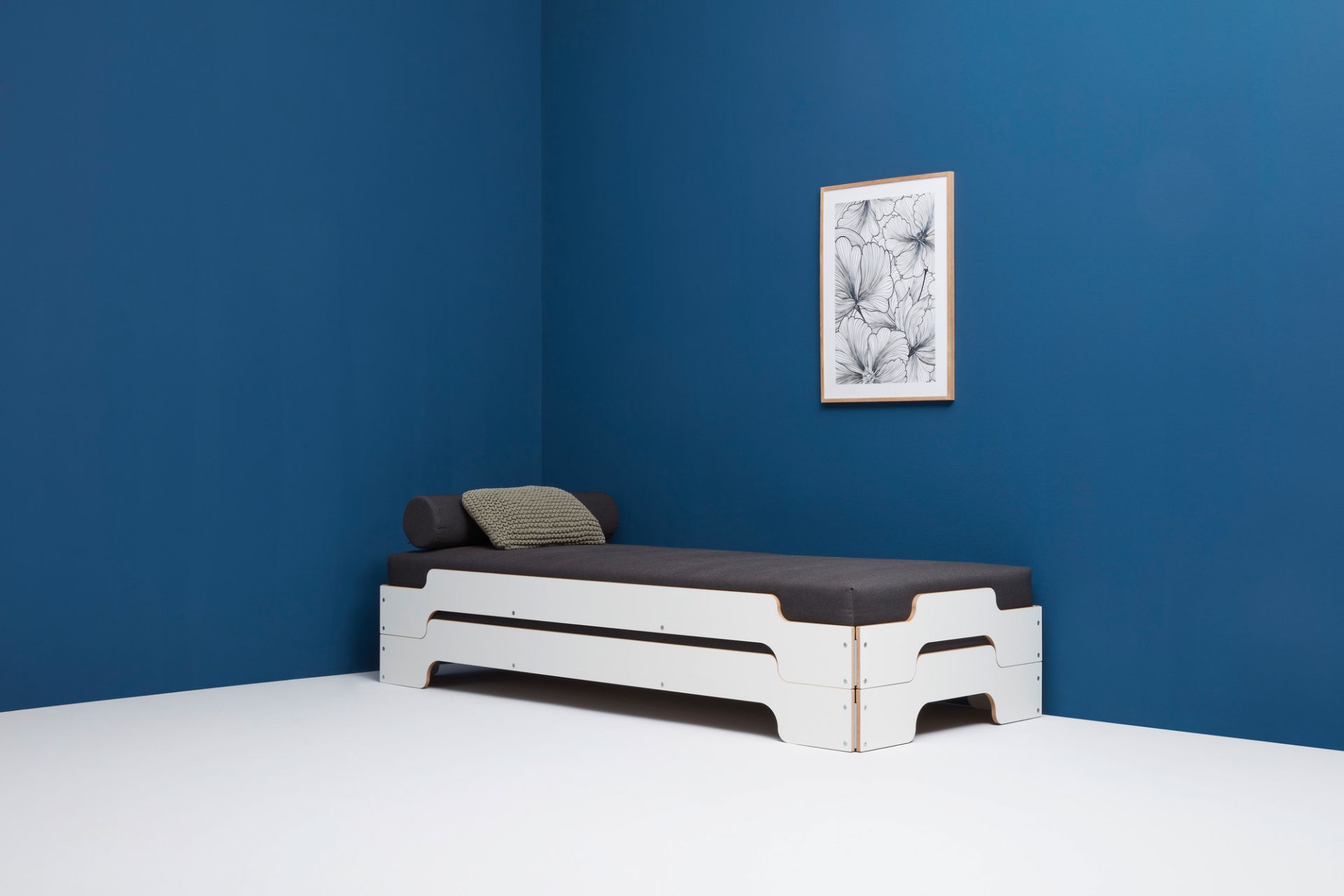 Stacking Bed CPL White Classical height Müller Möbelwerkstätten