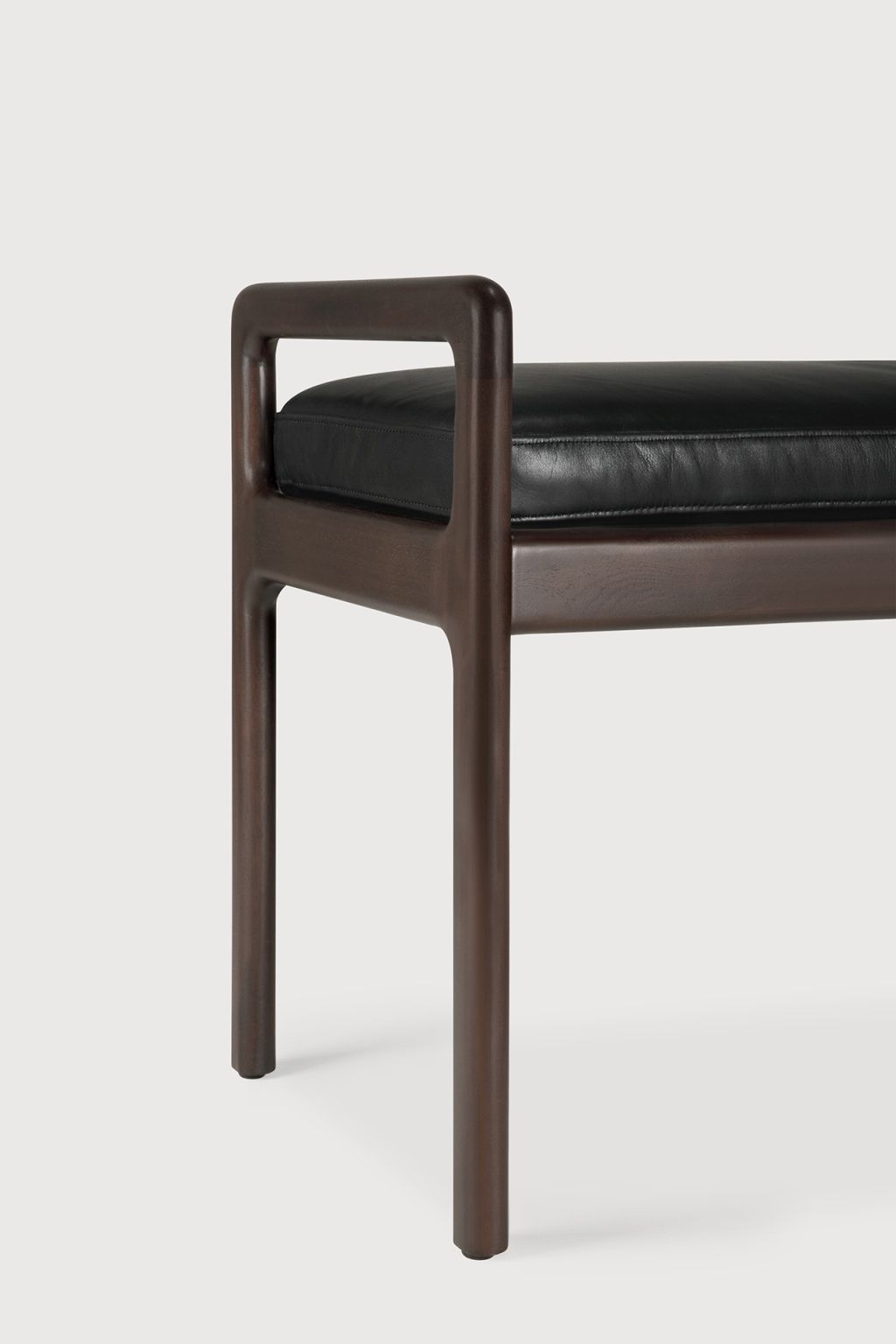 Jack Bench Bench with seat cushion leather black Ethnicraft