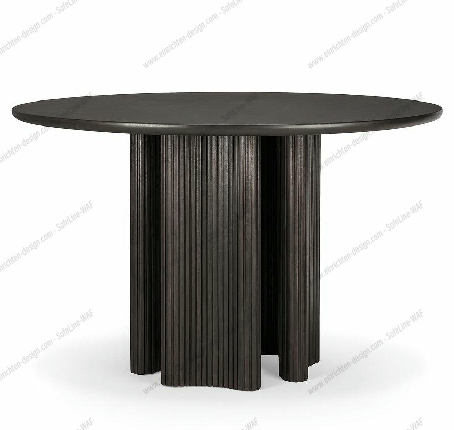 Roller Max Table Round Mahogany Dark Brown Ethnicraft
