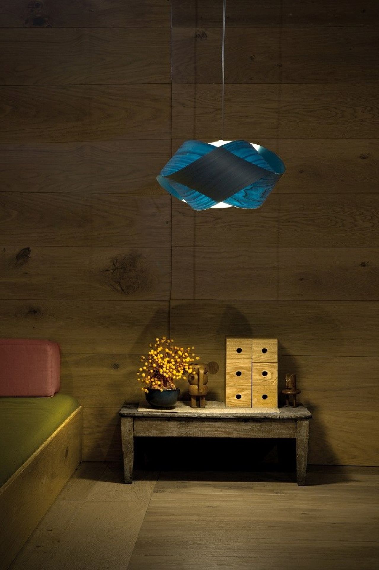 Nut Suspension Pendant Lamp Cable and Canopy in Black Shade in Orange LZF Lamps