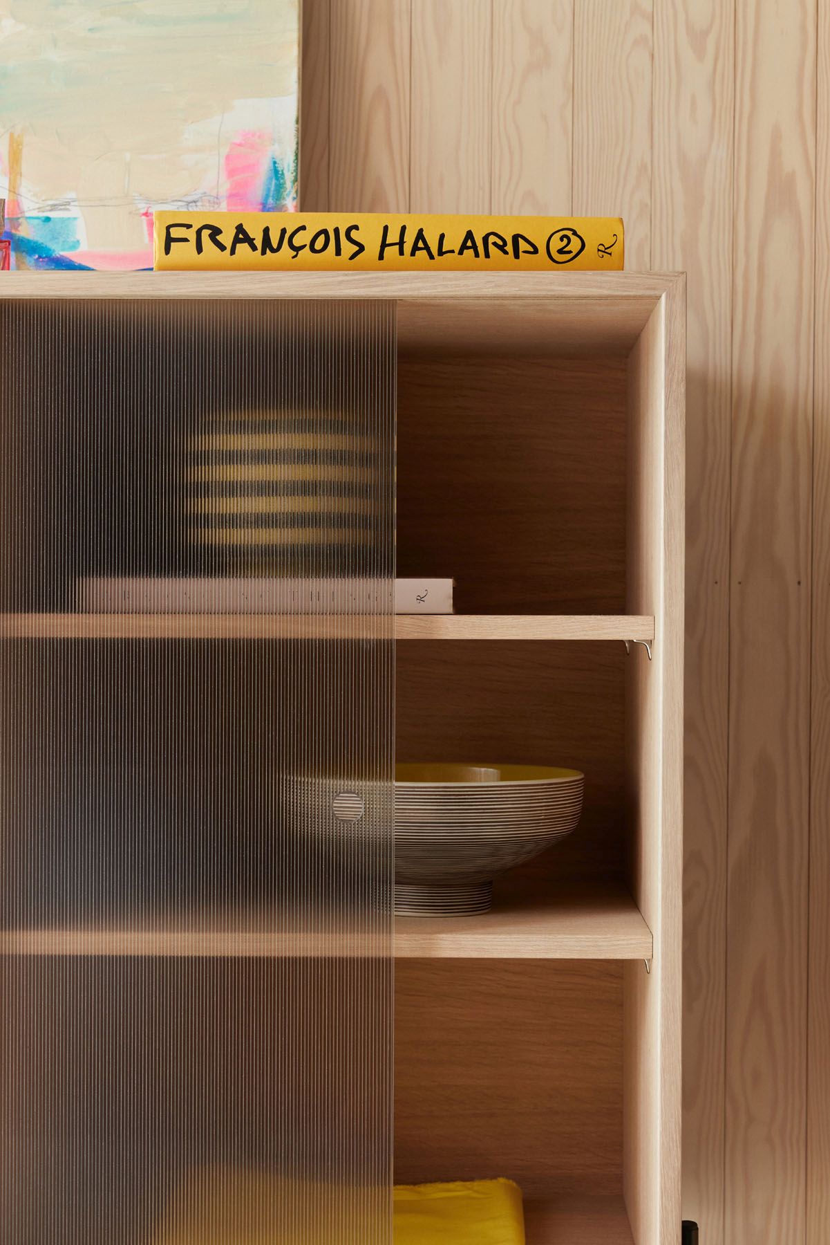 Hifive glass cabinet Low W75cm light oak Northern